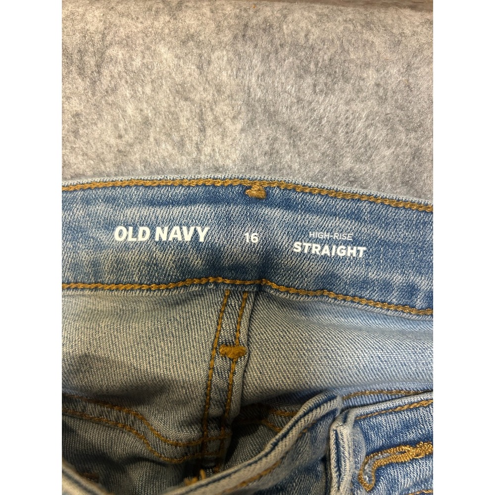 Old Navy High Rise Straight Leg Light Wash Denim‎ Jeans Womens Size 16 - Picture 3 of 3